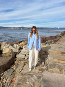 Blazer bleu Azuré Maison Aona vue de face