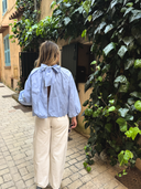 Blouse bleu dos nu Horizon Maison Aona vue de dos