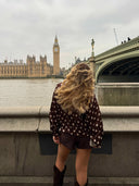 Blouse marron à pois blanc Big Ben, vue de dos