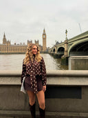 Blouse marron à pois blanc Big Ben, vue de profil gauche