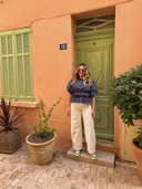 Blouse pois bleu marine Dolce Maison Aona vue de face loin