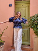 Détail manches bouffantes blouse rose Dolce Maison Aona