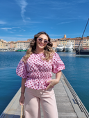 Blouse pois rose Dolce Maison Aona vue de face