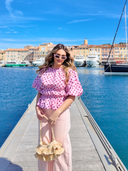 Blouse pois rose Dolce Maison Aona vue de profil