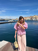 Blouse pois rose Dolce Maison Aona vue de plein pied