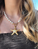 Collier à perles avec étoile de mer - Gaïa