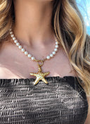Collier à perles avec étoile de mer - Gaïa
