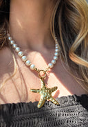 Collier à perles avec étoile de mer - Gaïa