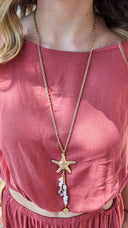 Collier sautoir avec étoile de mer et coquillages - Vaea