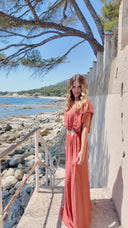 Ensemble avec détails dorés corail - Capri