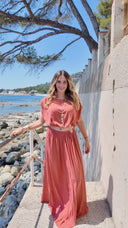 Ensemble avec détails dorés corail - Capri