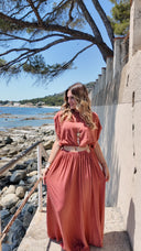 Ensemble avec détails dorés corail - Capri