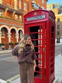 Gilet marron en mohair Buckingham, vue de profil droit