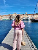 Jean ballon rose Frenchy Maison Aona vue de dos