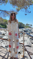 Pantalon en gaze de coton à motifs écru - Dune
