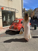 Robe crochet ivoire Riviera Maison Aona portée dos