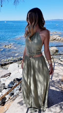 Robe longue dos nu kaki - Luma
