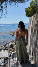 Robe longue dos nu kaki - Luma