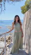 Robe longue dos nu kaki - Luma