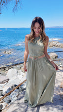 Robe longue dos nu kaki - Luma