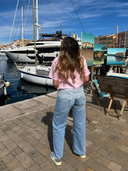 Tee shirt rose dentelle Blush Maison Aona vue de dos
