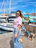 Zoom tissu tee shirt rose Maison Aona