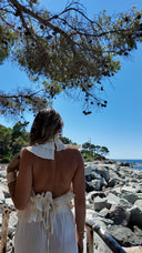 Top à volants dos nu écru - Solea